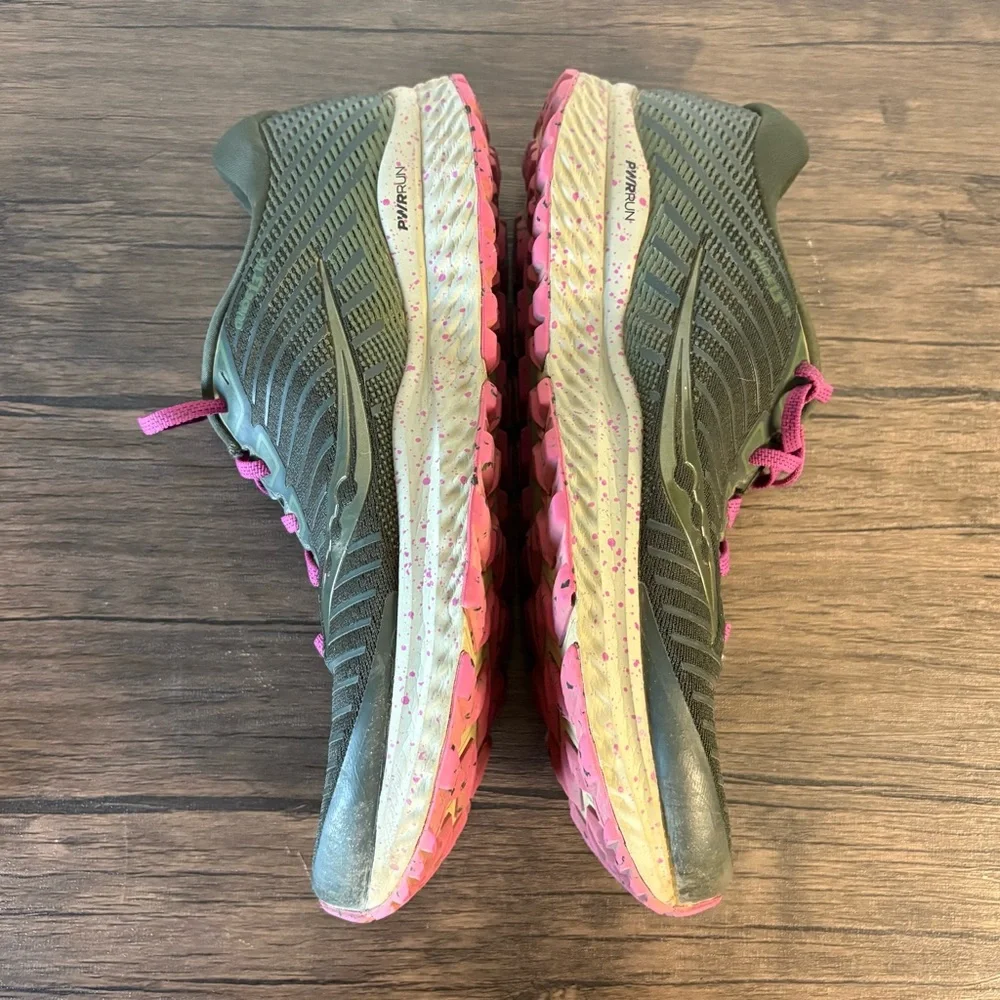 Saucony‎ Pine Green Pink Guide 13 TR Trail Running Shoes Sneakers Womens Sz 12